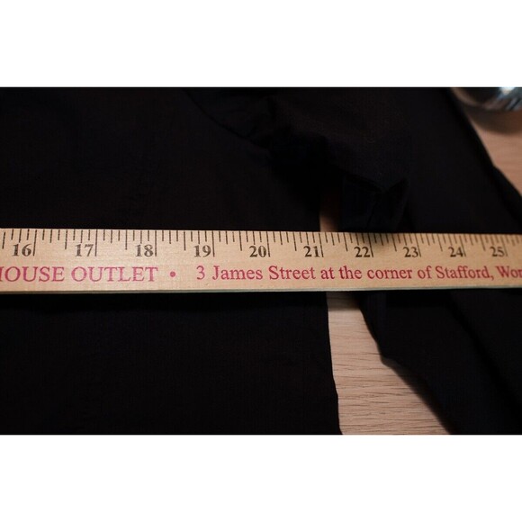 Soft Surrounding PL black button down shirt office business casual Goth Witchy - Picture 4 of 5